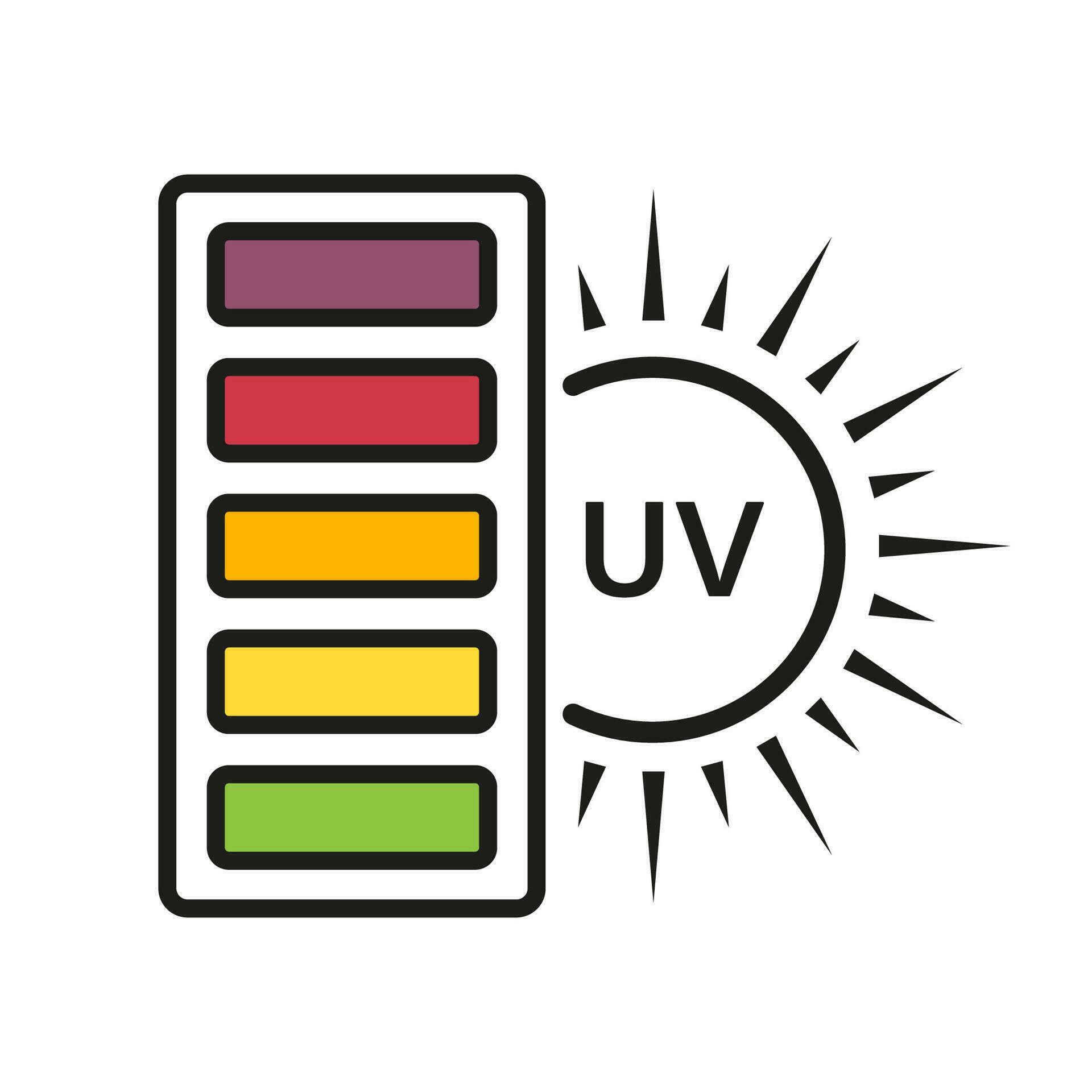 UV Index Icon. Danger Level of Sun Radiation Pictogram. Ultraviolet