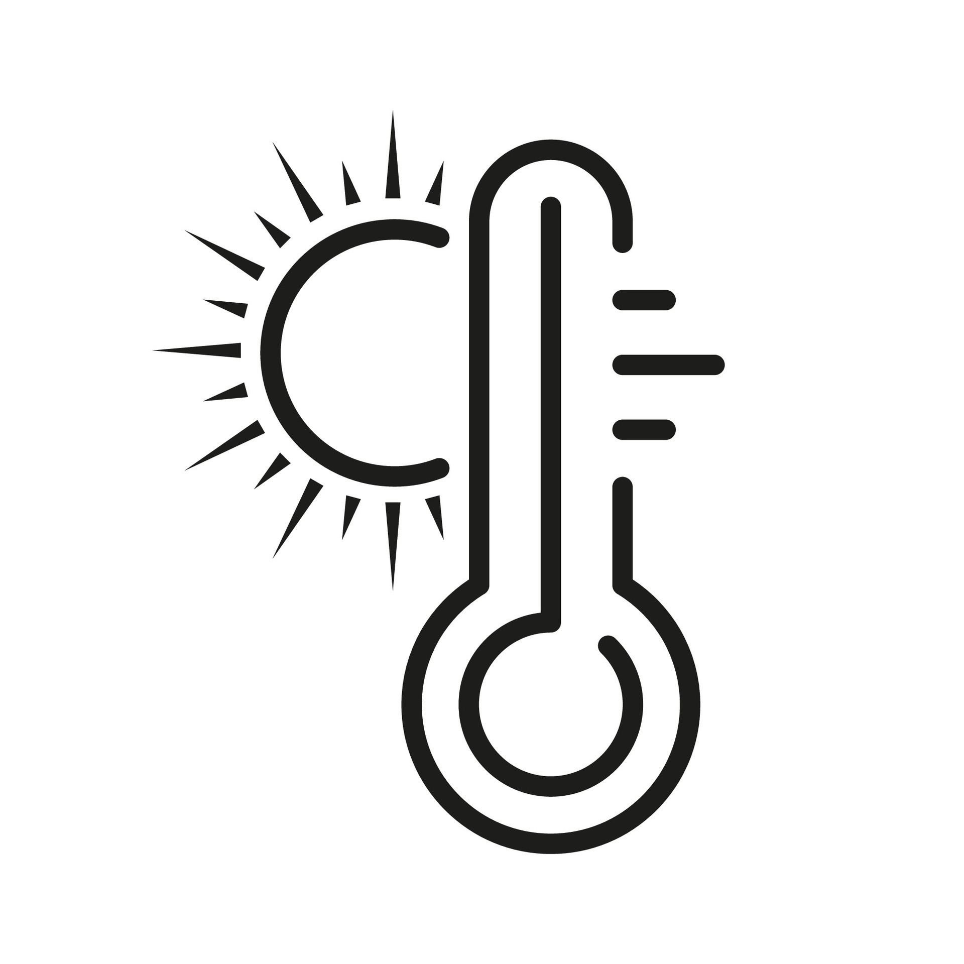 Thermometer icon high temperature symbol Vector Image