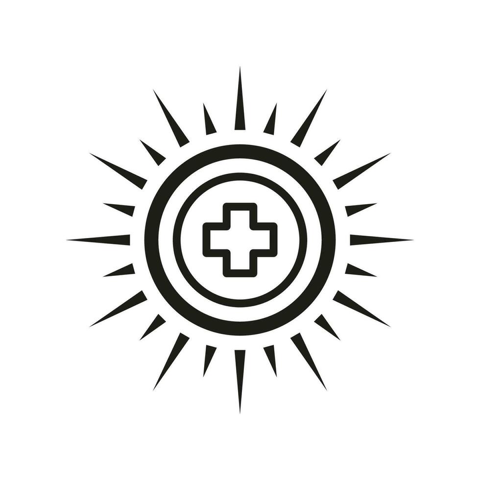 UV Protection Line Icon. Skin Protect and Healthcare Pictogram. Use Sunscreen for Health Care Outline Symbol. Medical Cream for Block Ultraviolet Rays. Isolated Vector Illustration.