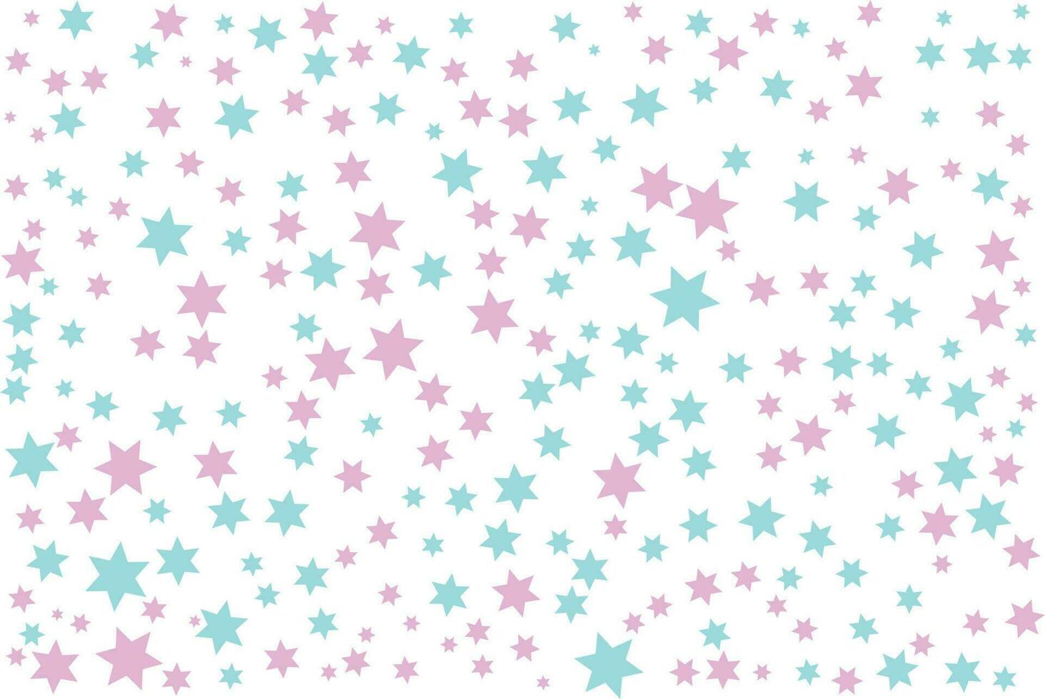 Pink and blue stars pattern on white background vector