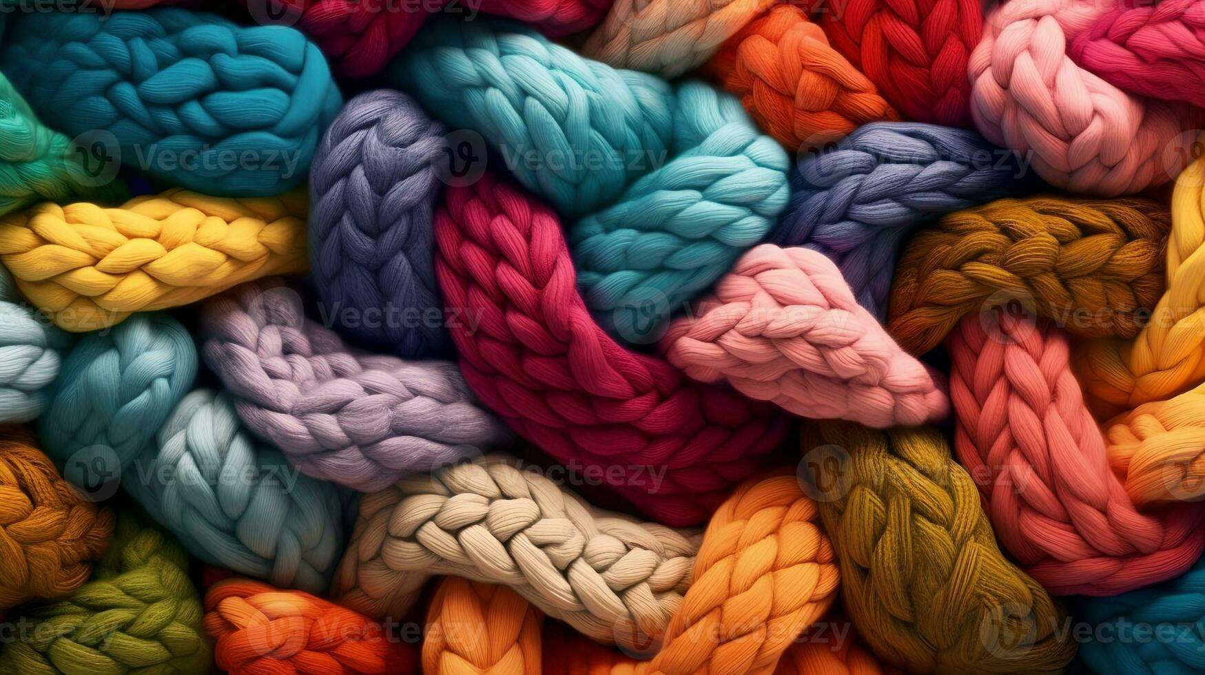 Colorful Braided Fabric Background AI Generated photo