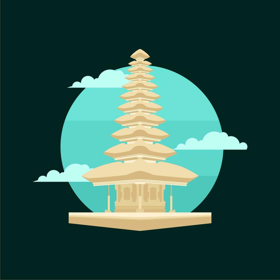 bali icon landmark building vector