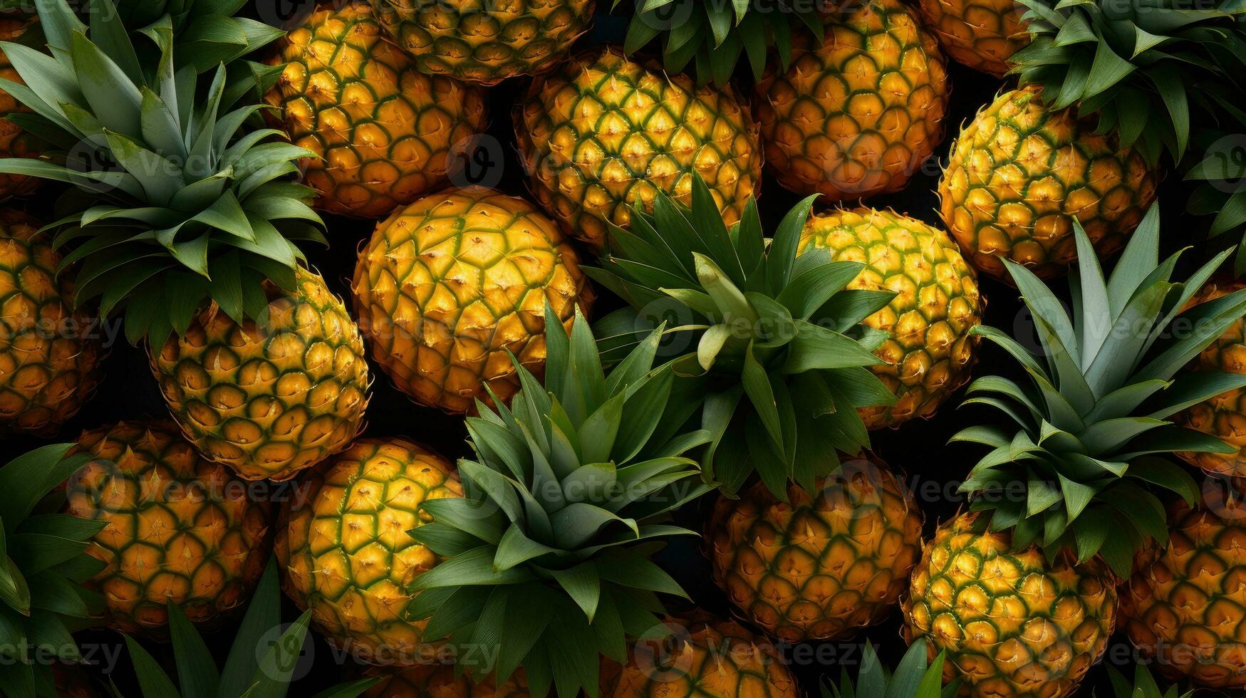 Pineapples fruit background AI Generated photo