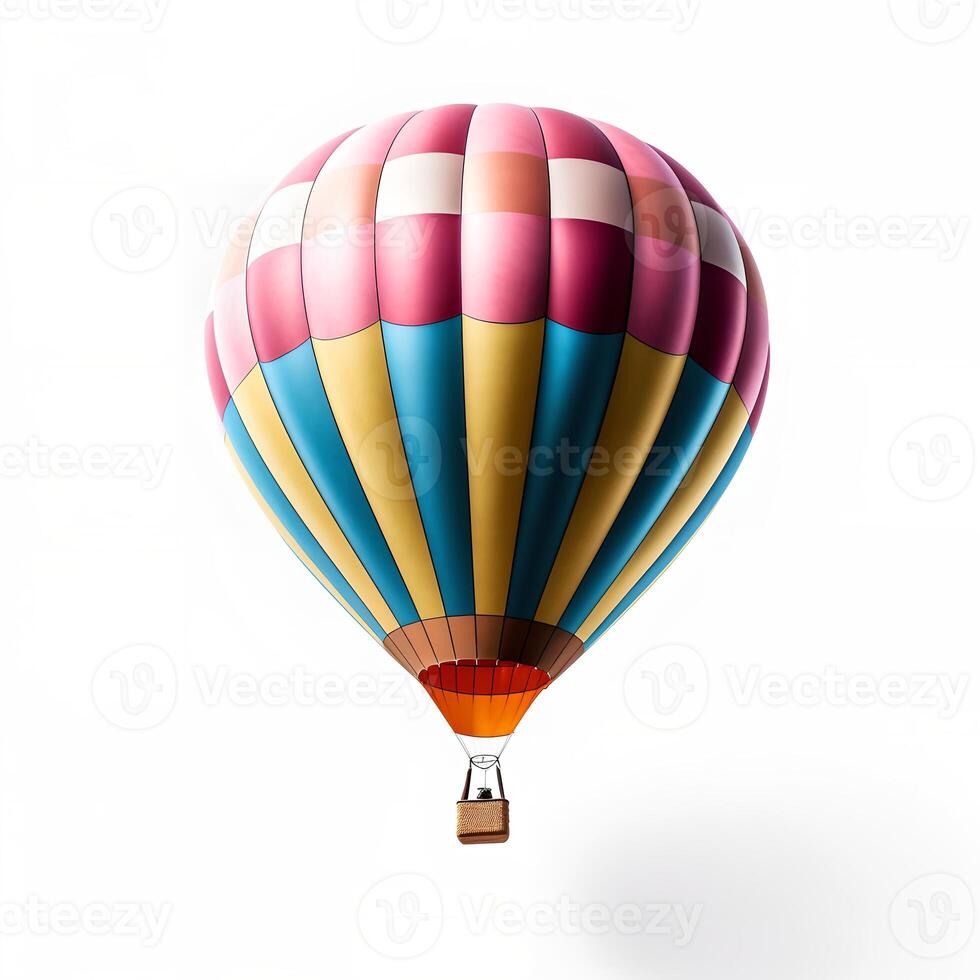 Hot Air Balloon on White Backgroud AI Generated photo