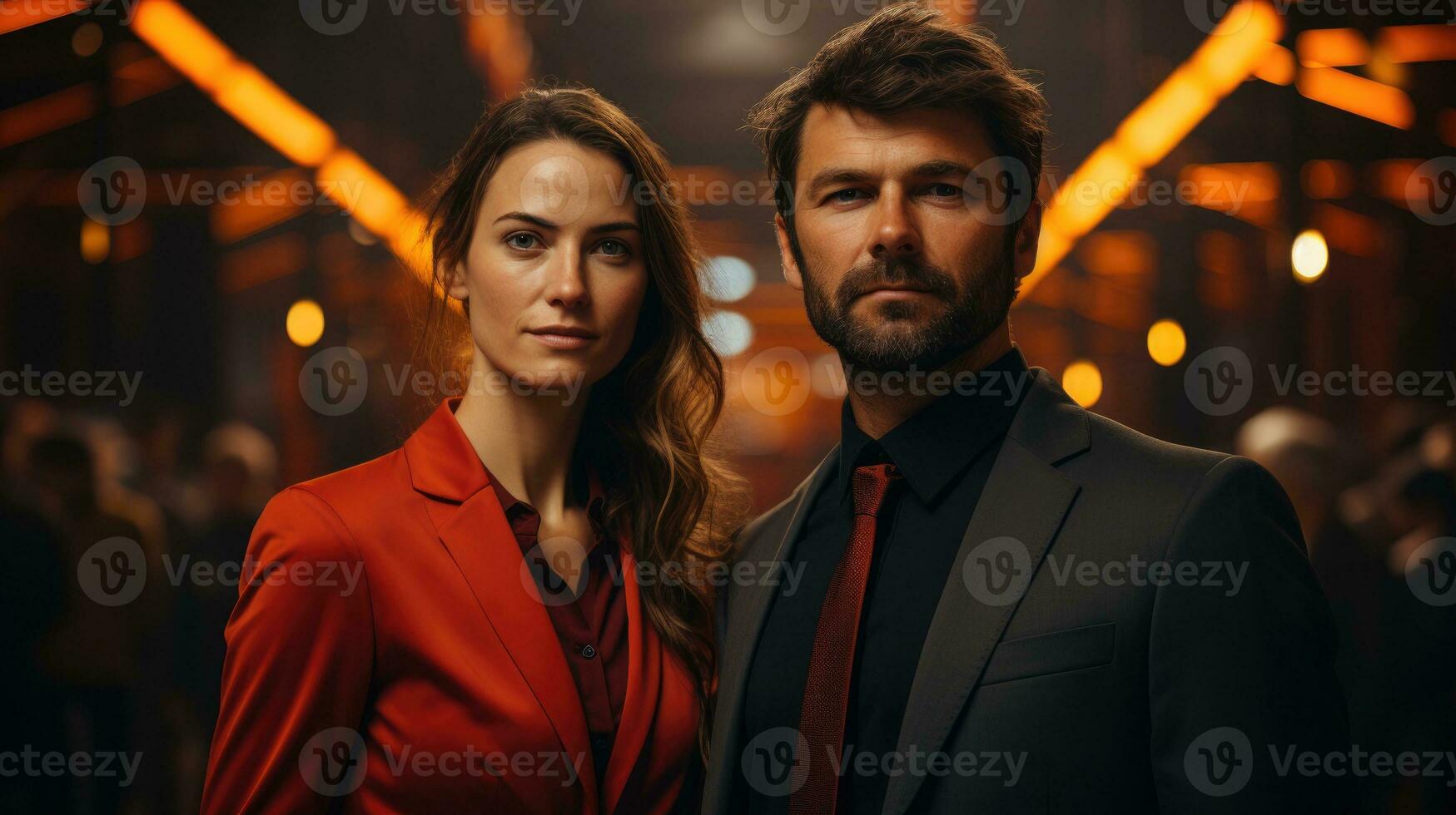 Man and woman in a suit AI Generated photo