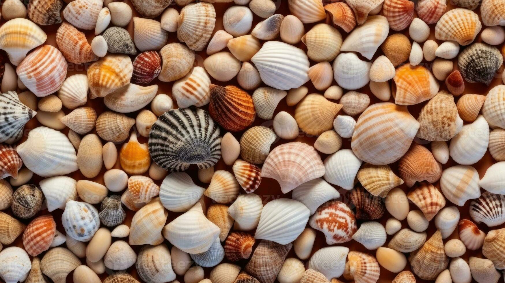 Seashells background AI Generated photo