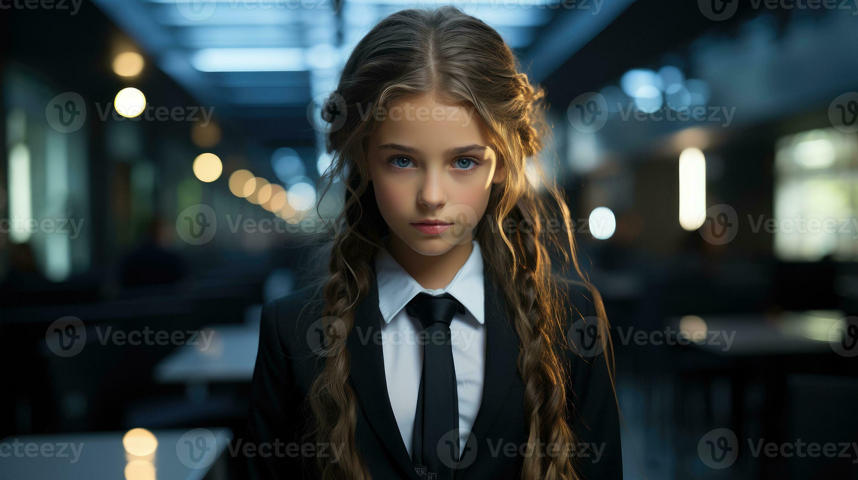 A cute girl in a suit AI Generated 26512106 Stock Photo at Vecteezy