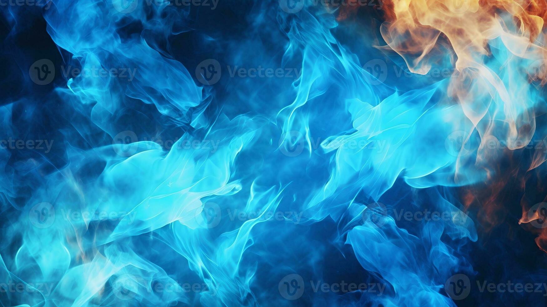 Blue Fire Background AI Generated photo