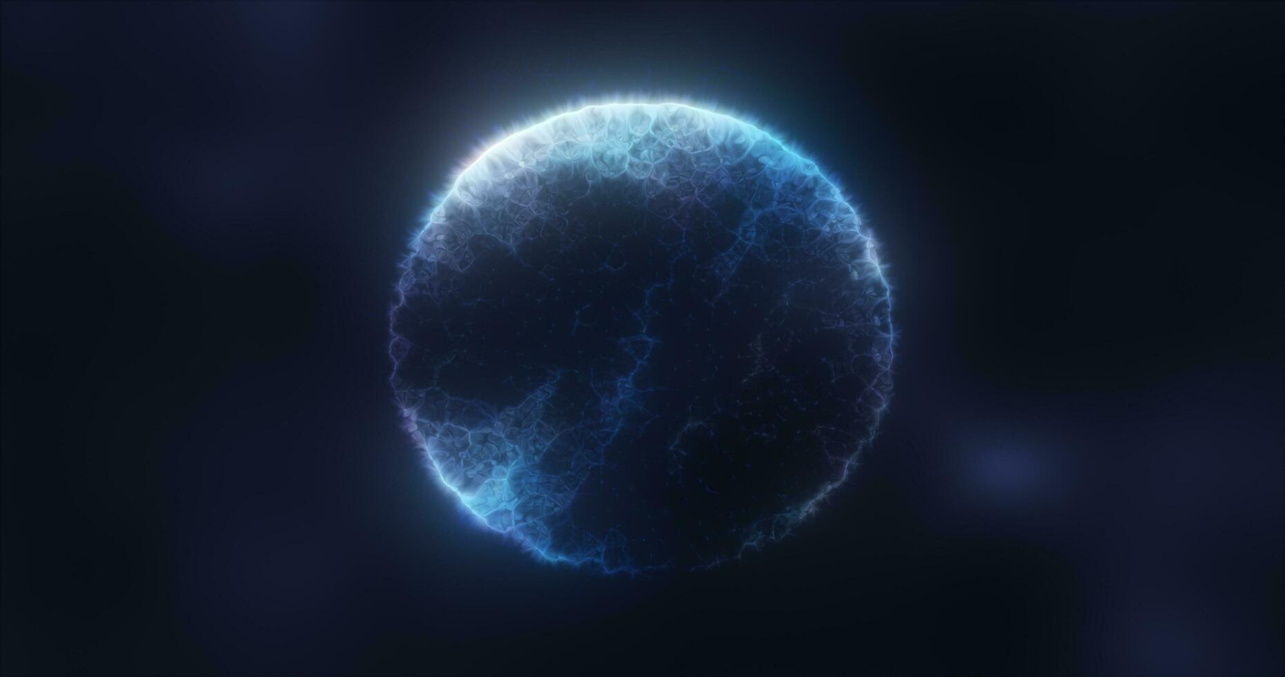 Abstract transparent energy sphere round glowing magical digital futuristic space background photo