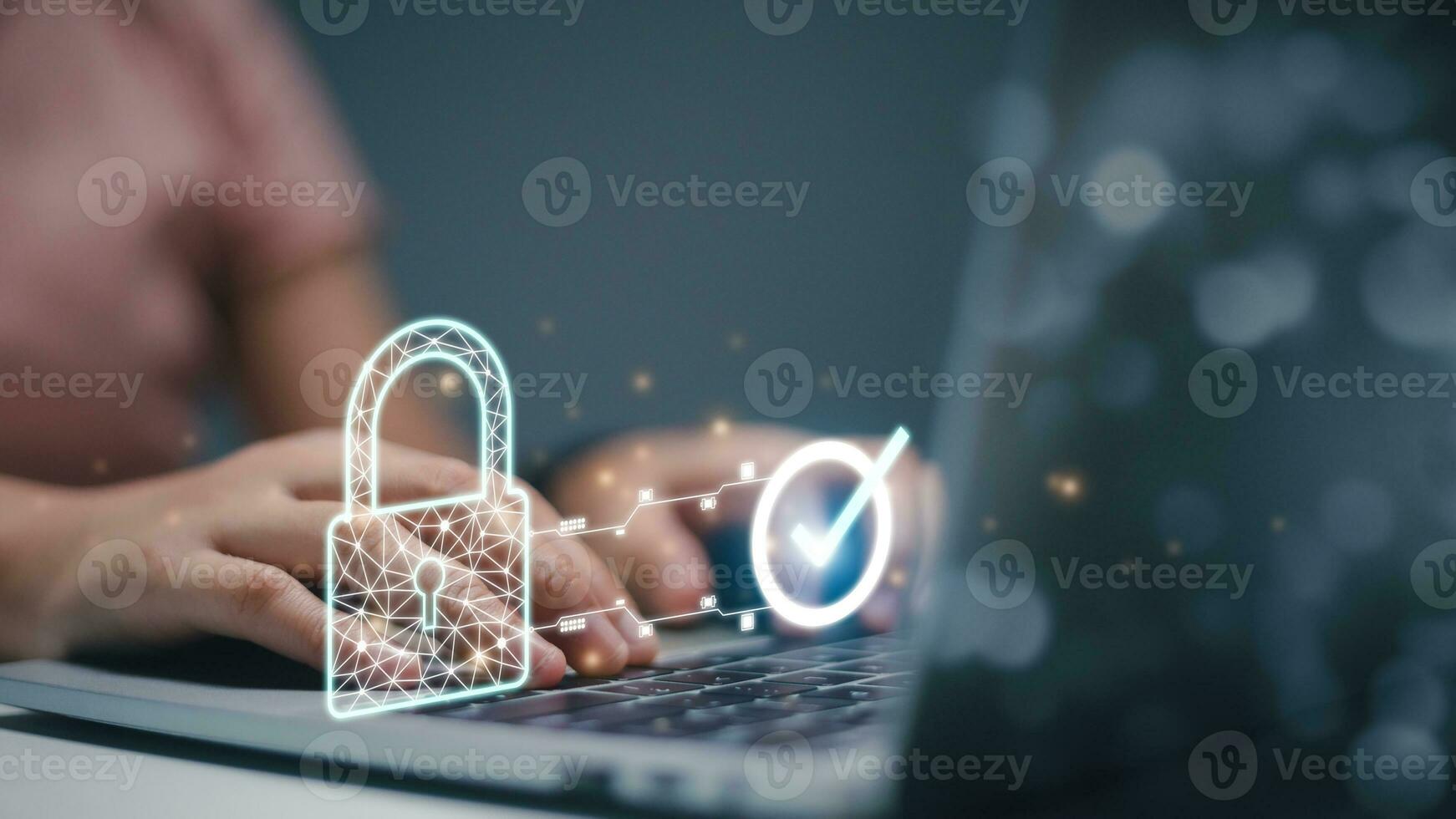 Protection network security computer and safe your data concept. Digital crime by an anonymous hacker photo