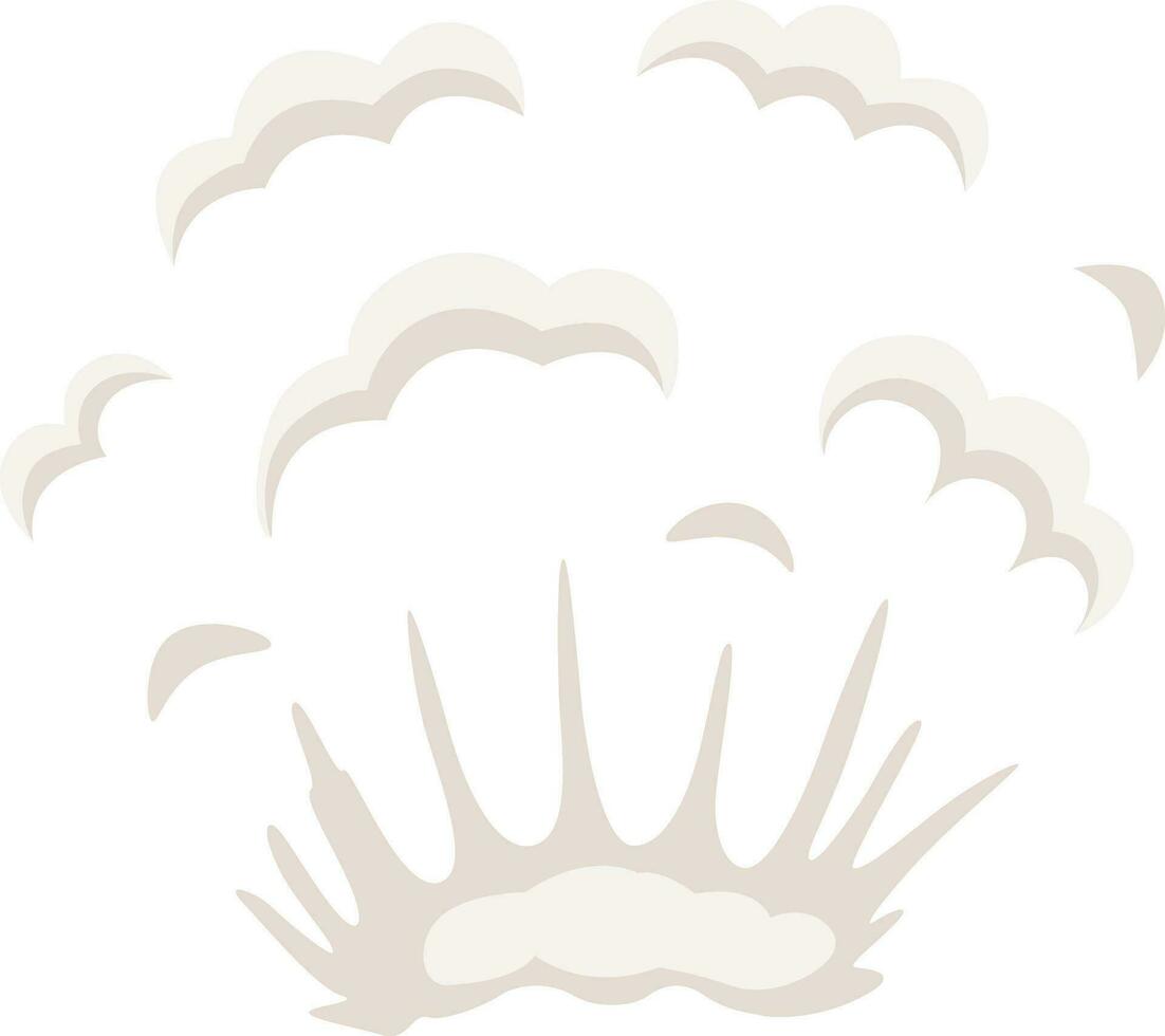 Cartoon explosion, steam clouds, puff, mist, fog, watery vapour. Special effect. vector
