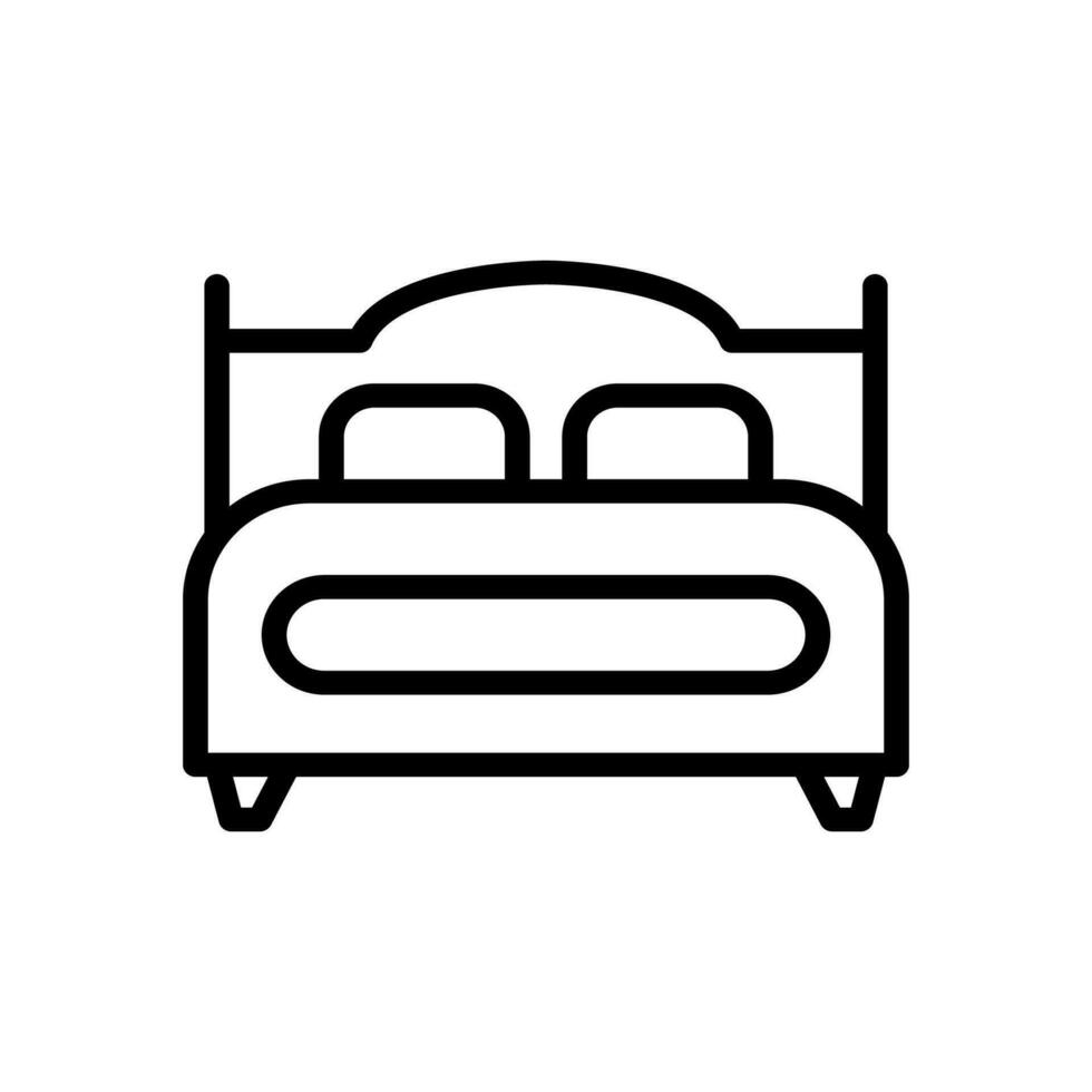 bed icon line style vector