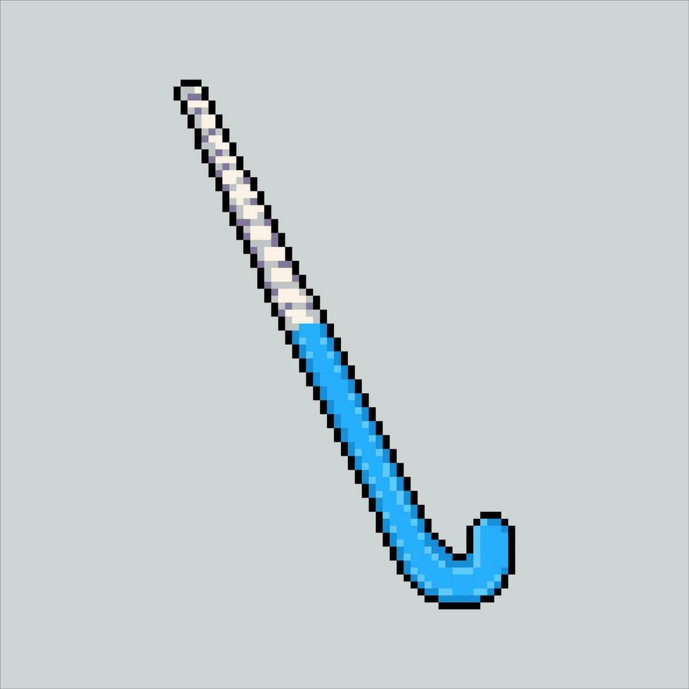 Pixel art illustration Hockey stick. Pixelated Hockey Stick. Sports Hockey Stick icon pixelated for the pixel art game and icon for website and video game. old school retro. vector