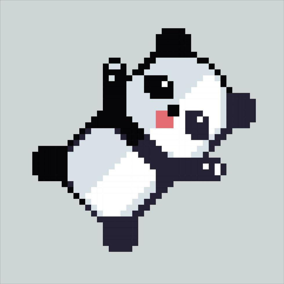 Pixel art illustration Panda. Pixelated Panda. Cute China Panda animal icon pixelated for the pixel art game and icon for website and video game. old school retro. vector