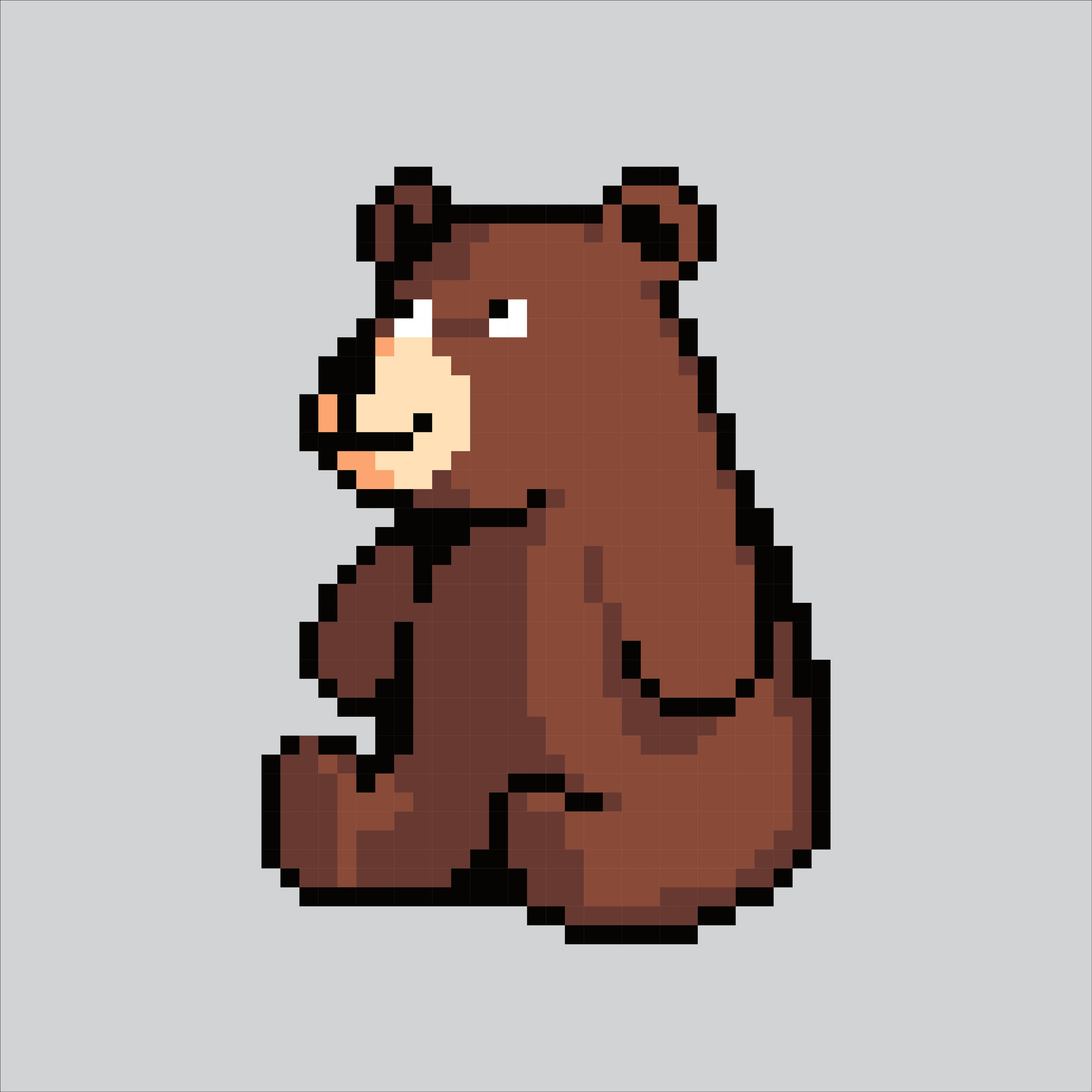 Pixel art illustration Bear. Pixelated Bear. Cute Bear animal icon ...