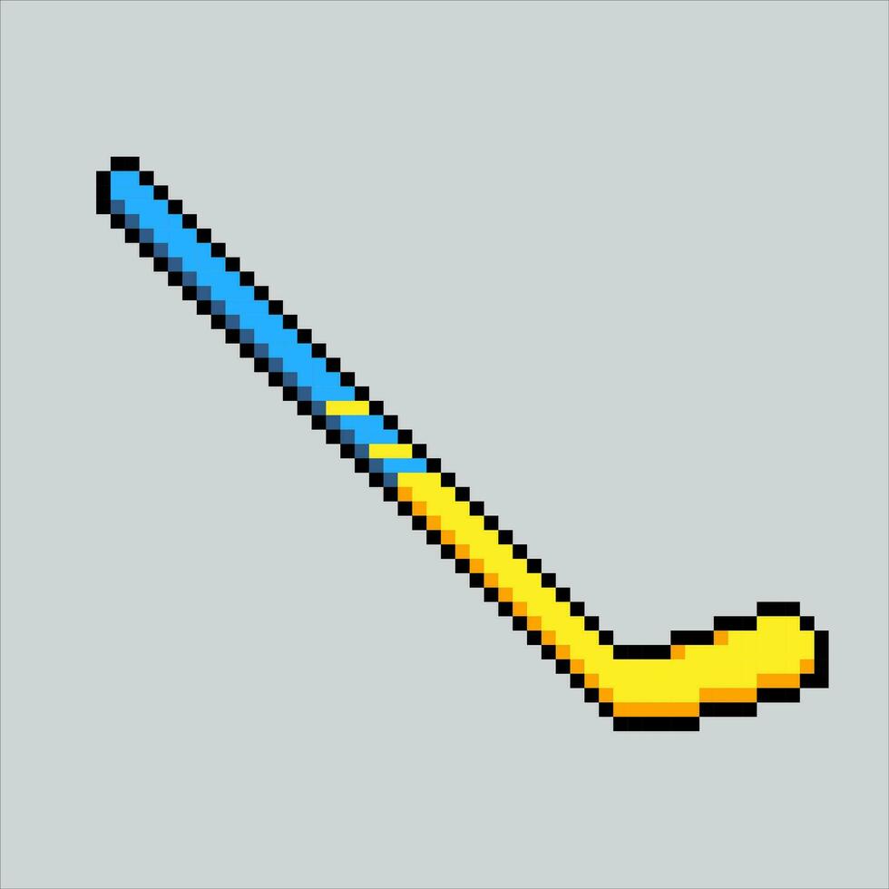 Pixel art illustration Hockey stick. Pixelated Hockey Stick. Sports Hockey Stick icon pixelated for the pixel art game and icon for website and video game. old school retro. vector