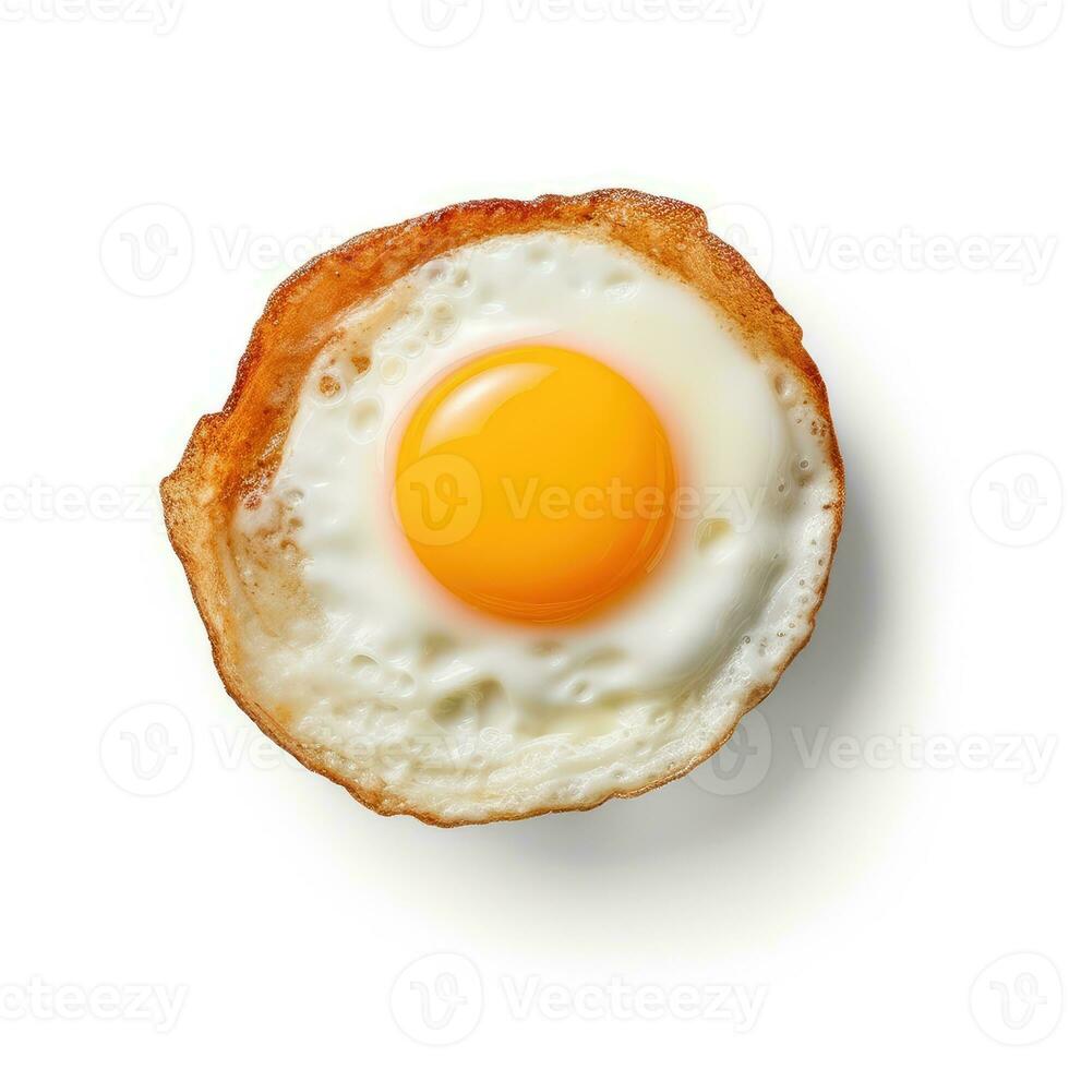 frito huevo aislado en blanco antecedentes ai generado foto