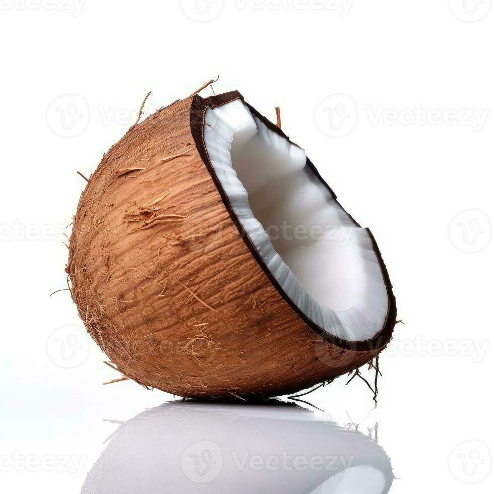 Coconut Isolated on White Background AI Generated photo