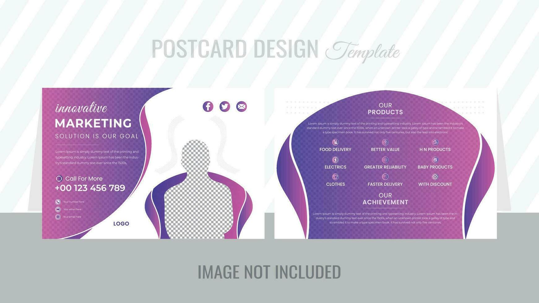 2 sided corporate business postcard design vector