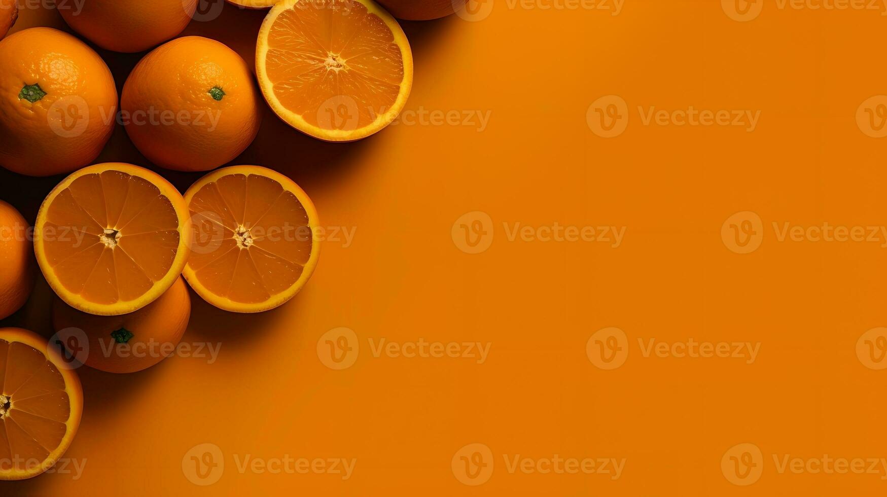 Orange on Orange Background AI Generated photo