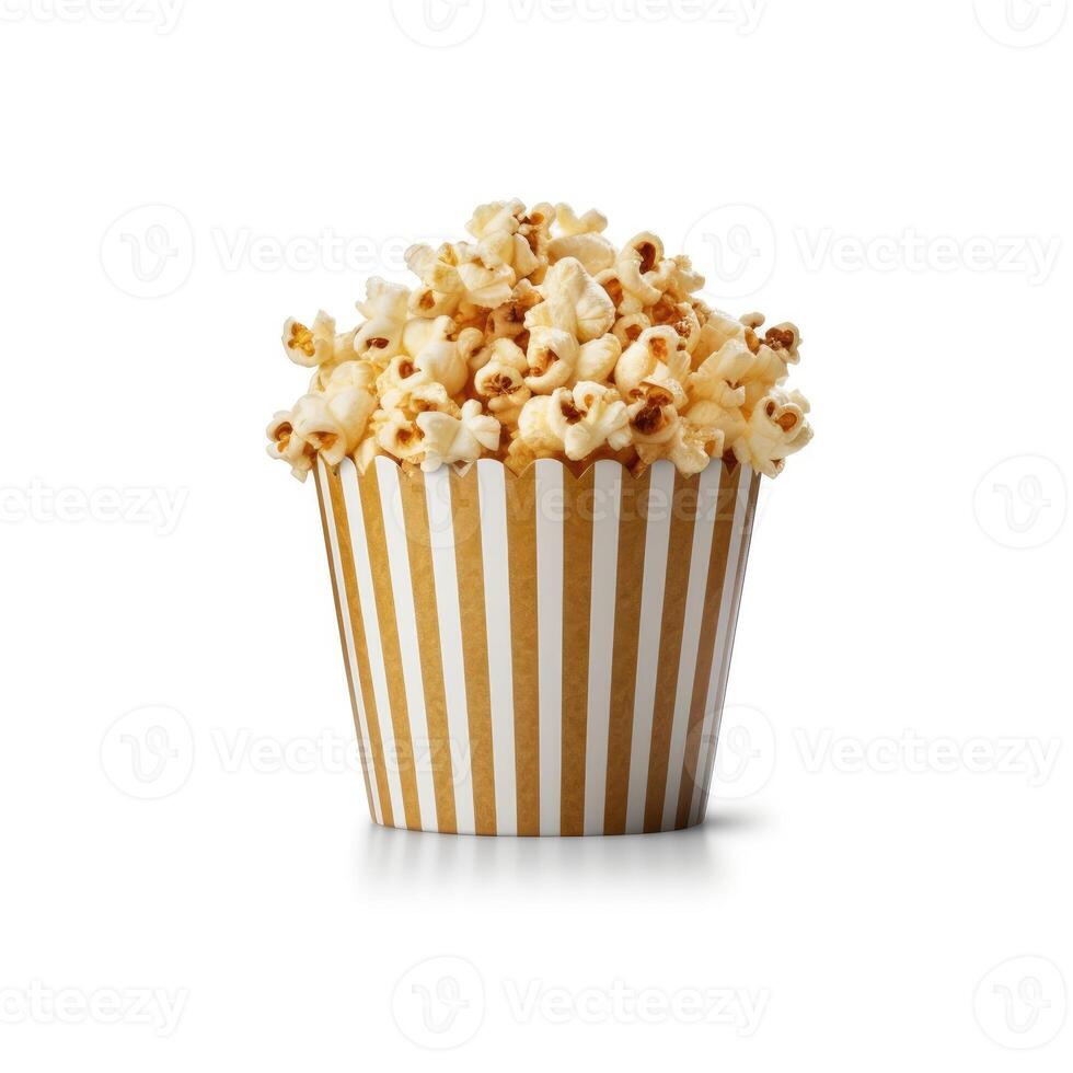 Popcorn Isolated on White Background AI Generated photo