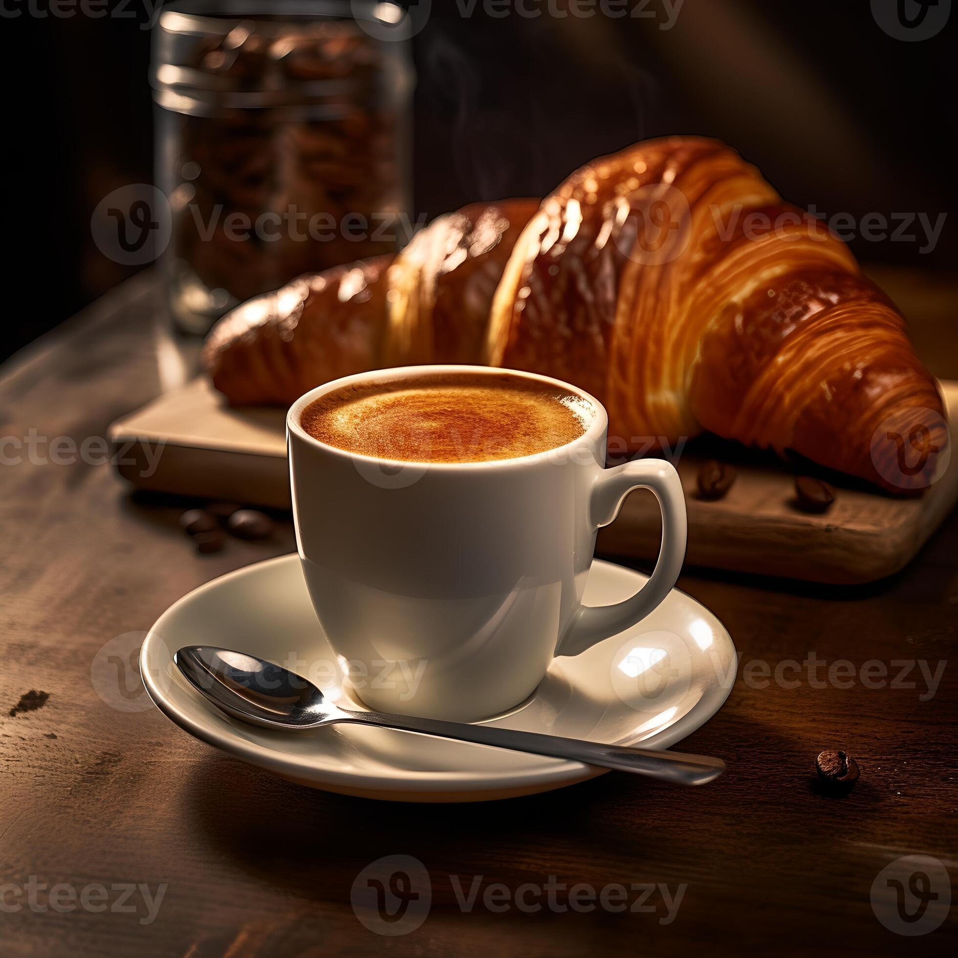 Croissant and Cup of Coffee AI Generated 26513172 Stock Photo at Vecteezy