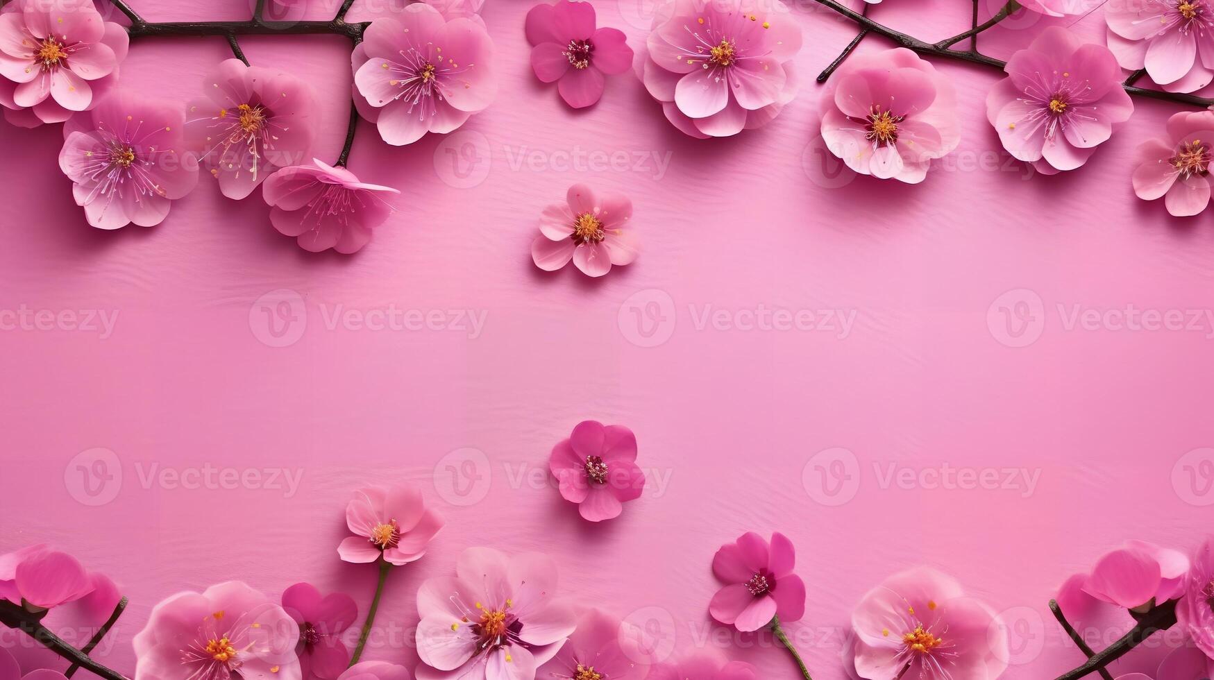 Pink Flowers on Pink Background photo