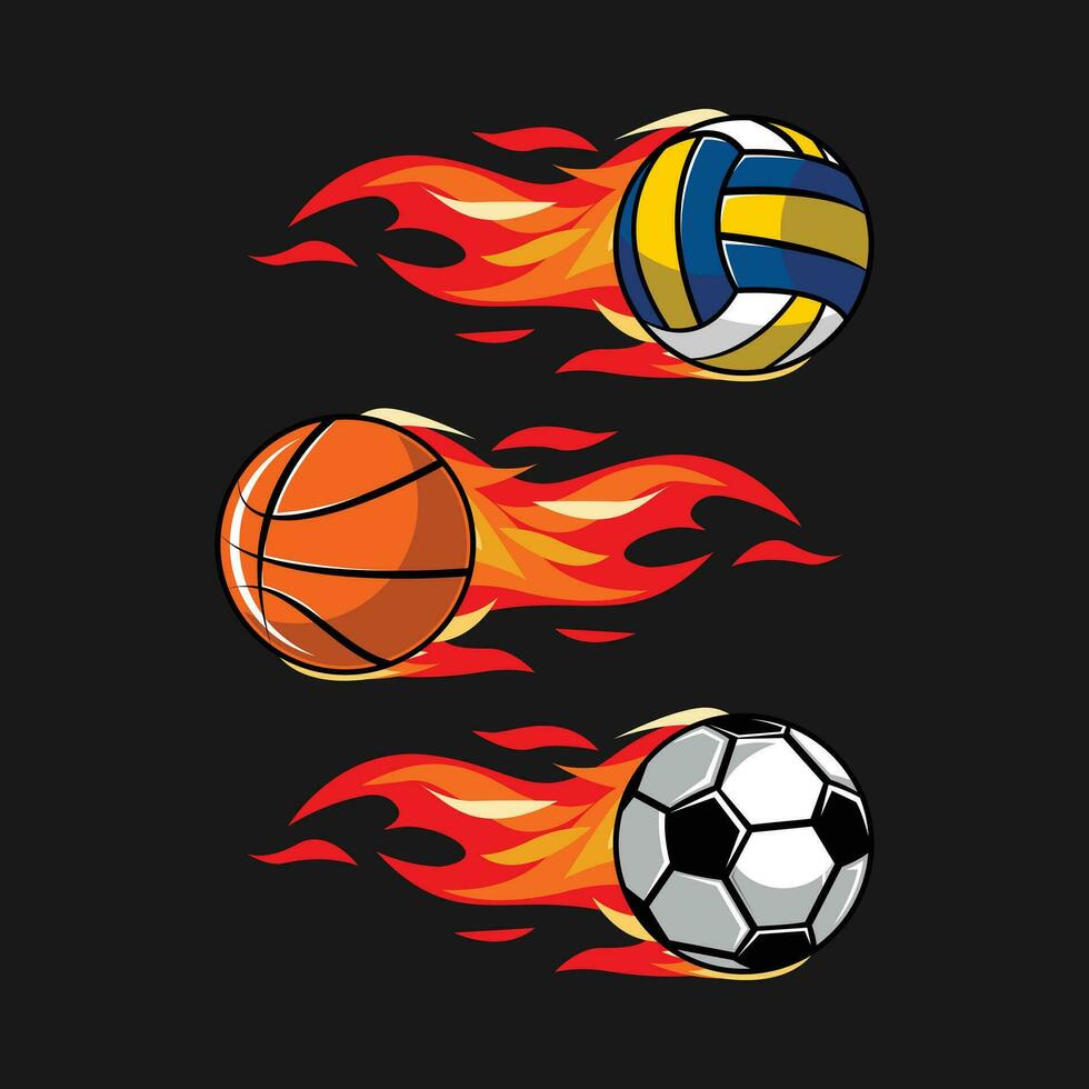 vector deporte fútbol, vóleibol y baloncesto