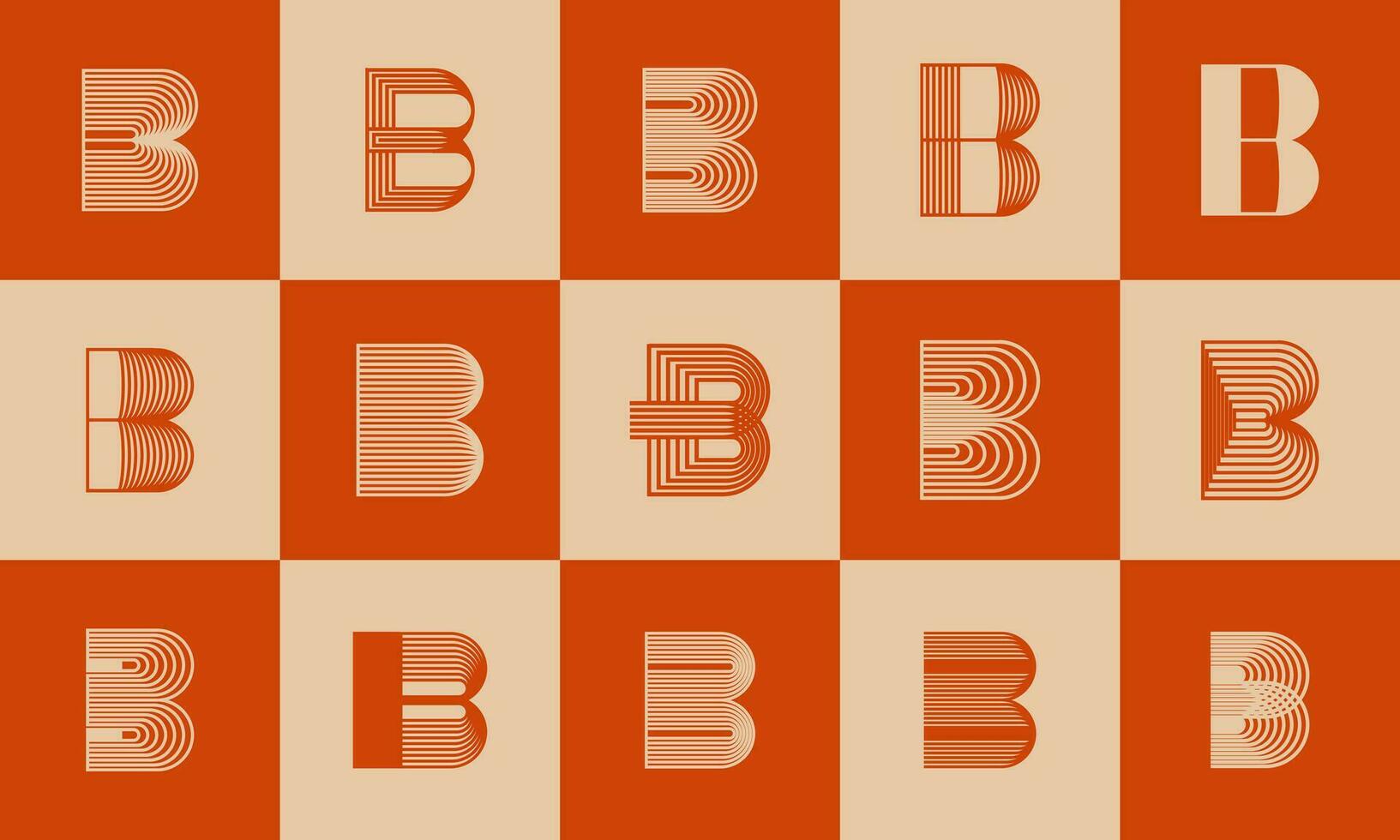 Luxury abstract dynamic line letter B logo icon. Geometric blend line initial B. vector