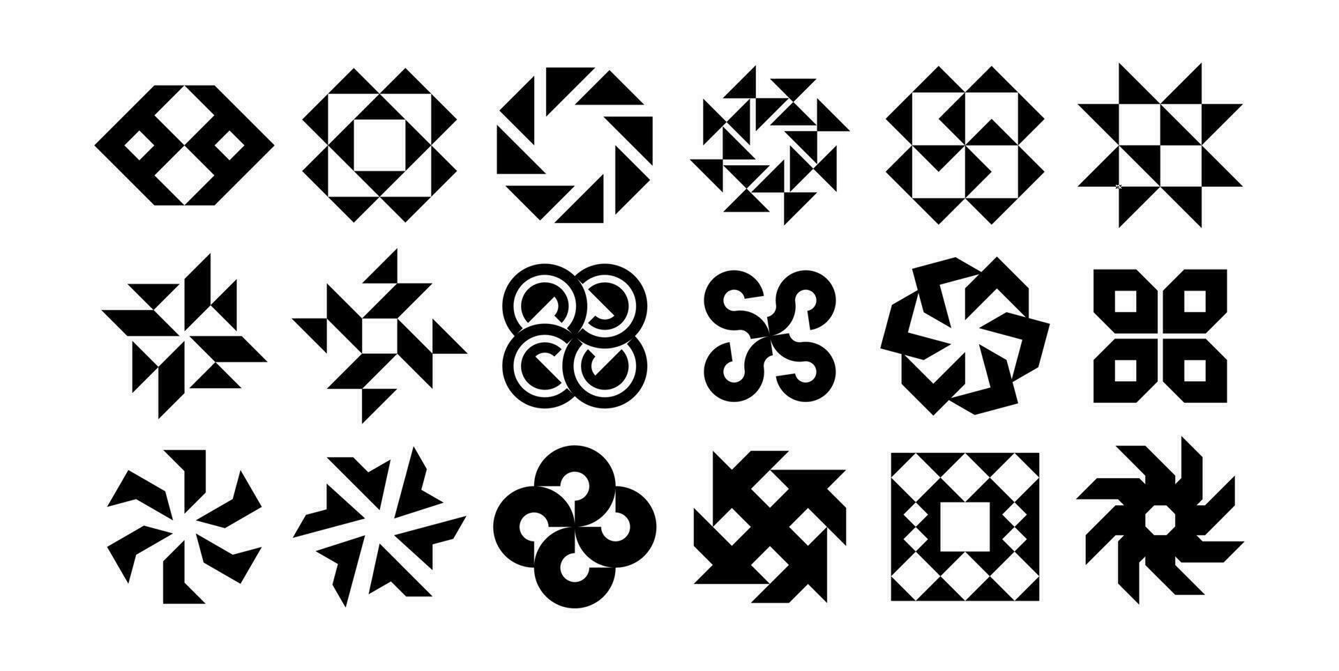 conjunto de geométrico resumen forma icono diseño modelo. moderno línea resumen logo. vector