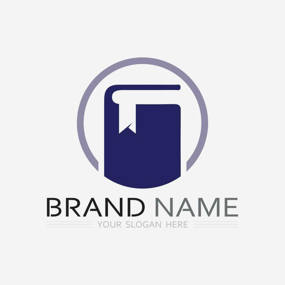 Book logo vector and illustration education icon