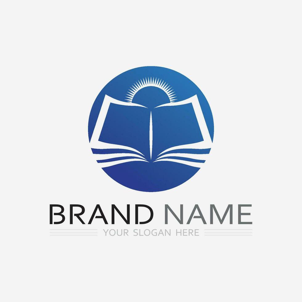 Book logo vector and illustration education icon