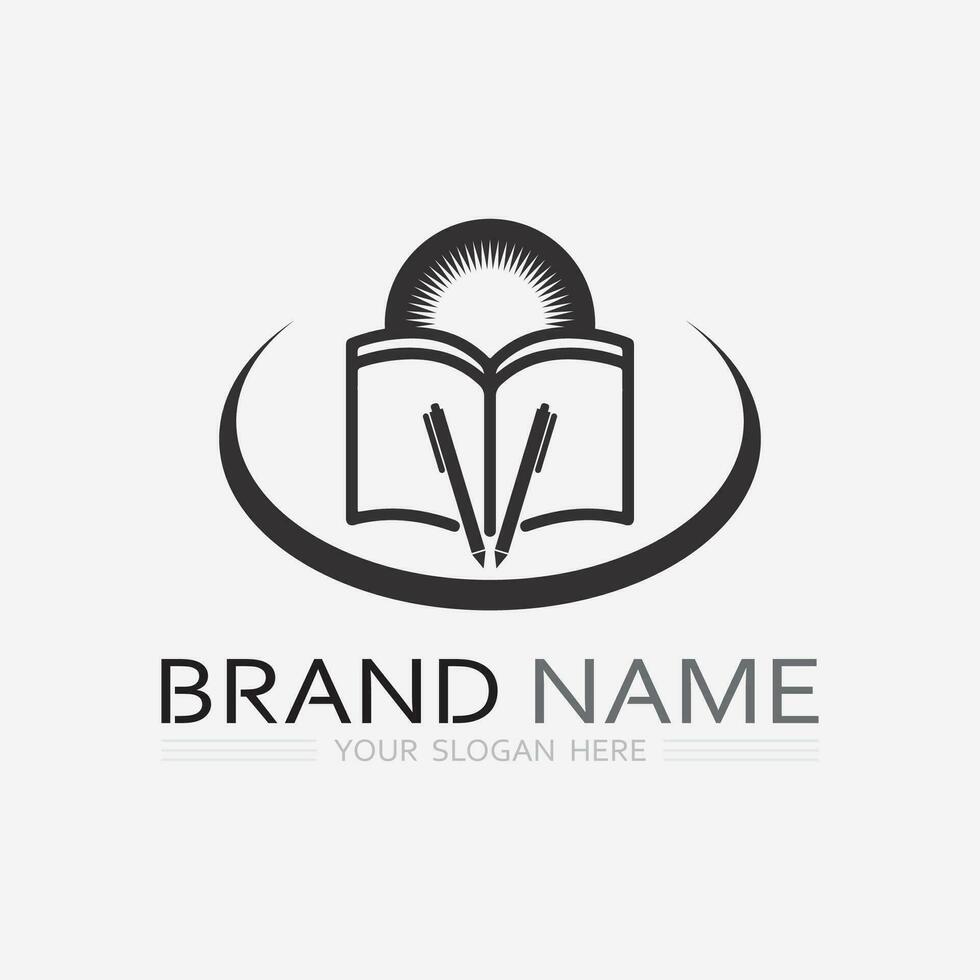 Book logo vector and illustration education icon