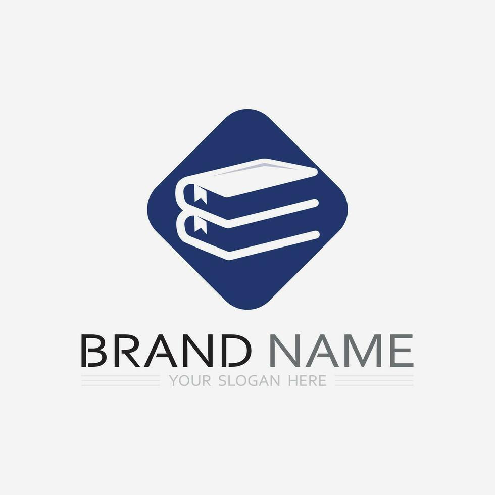Book logo vector and illustration education icon
