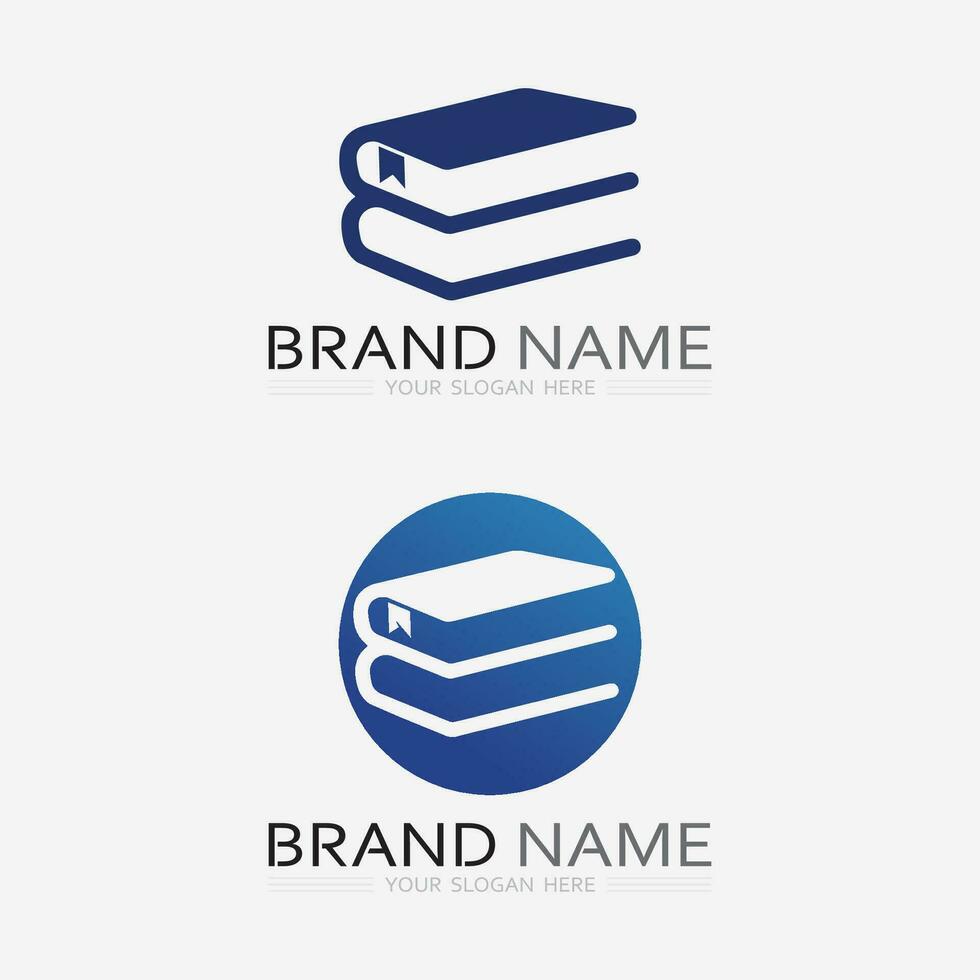 Book logo vector and illustration education icon