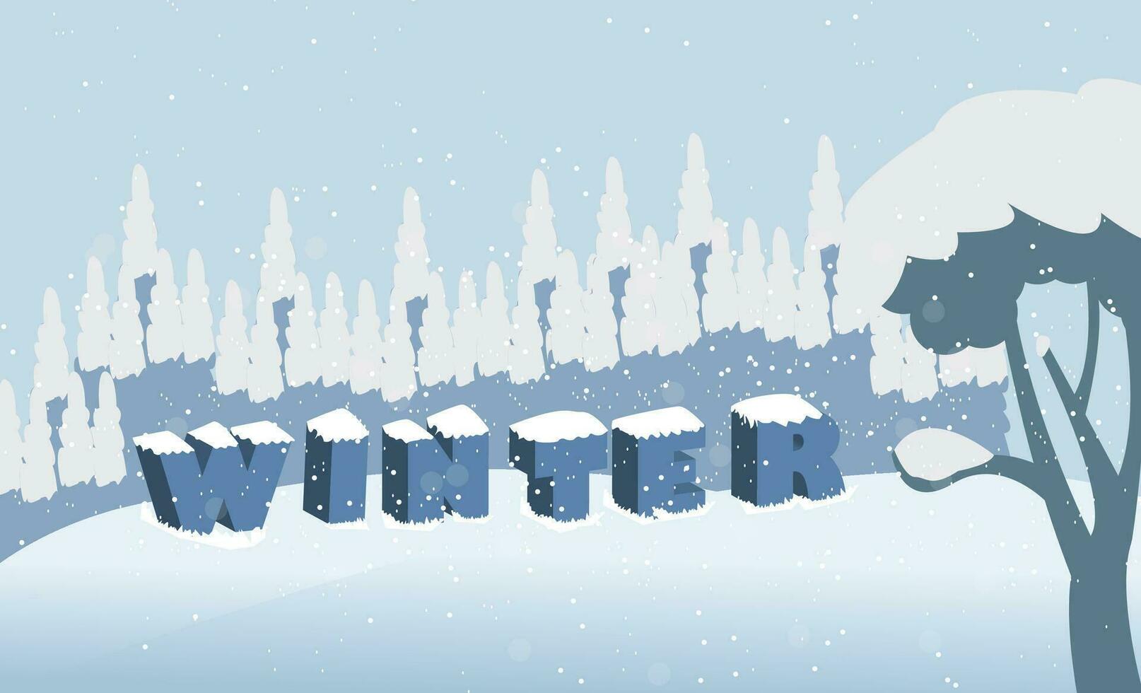 invierno paisaje con nieve, antecedentes. vector