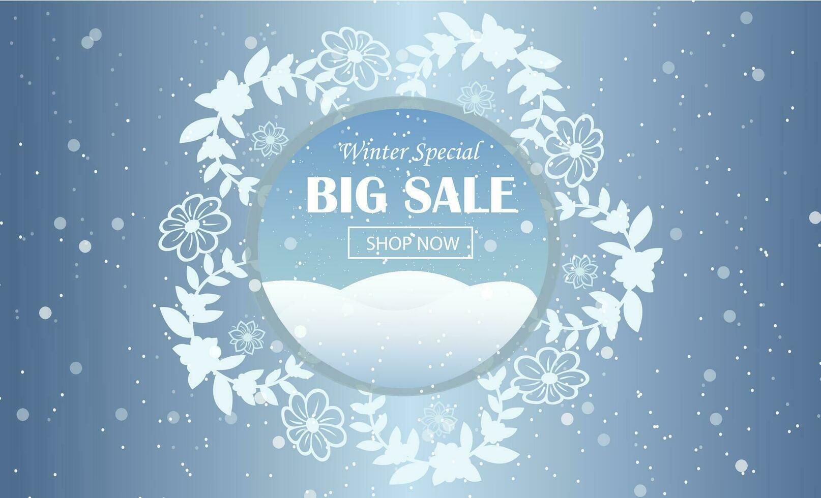 Vector realistic winter sale offer, icon.