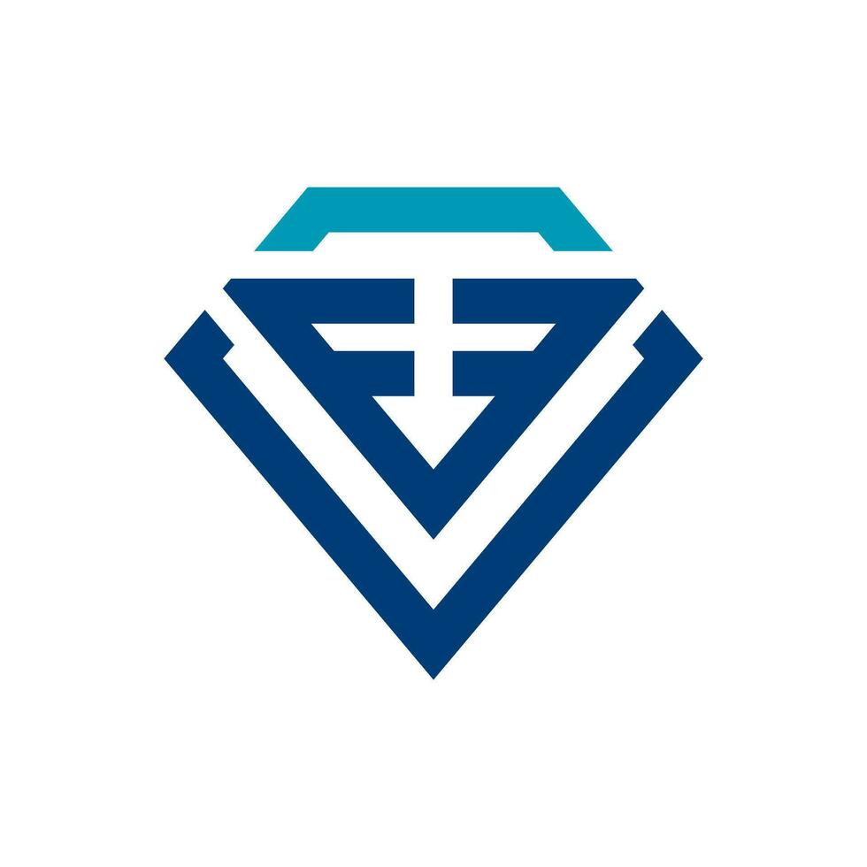 diamond logo design and ff letters vector