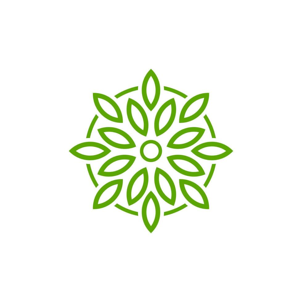 mandala leaf logo design elegant vector