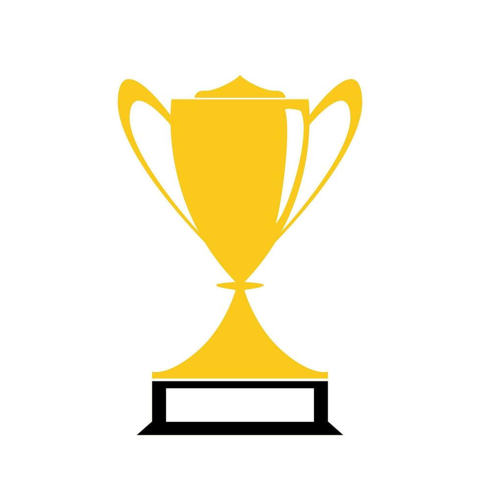 Trophy cup. Champion trophy, shiny golden cup award. Winner prize, champions realistic vector celebration winning concept