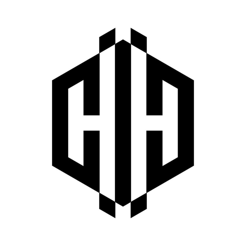 hexagon letter h logo design for company vector