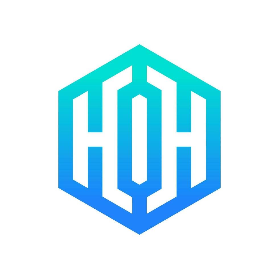 hexagon letter h logo design for company vector