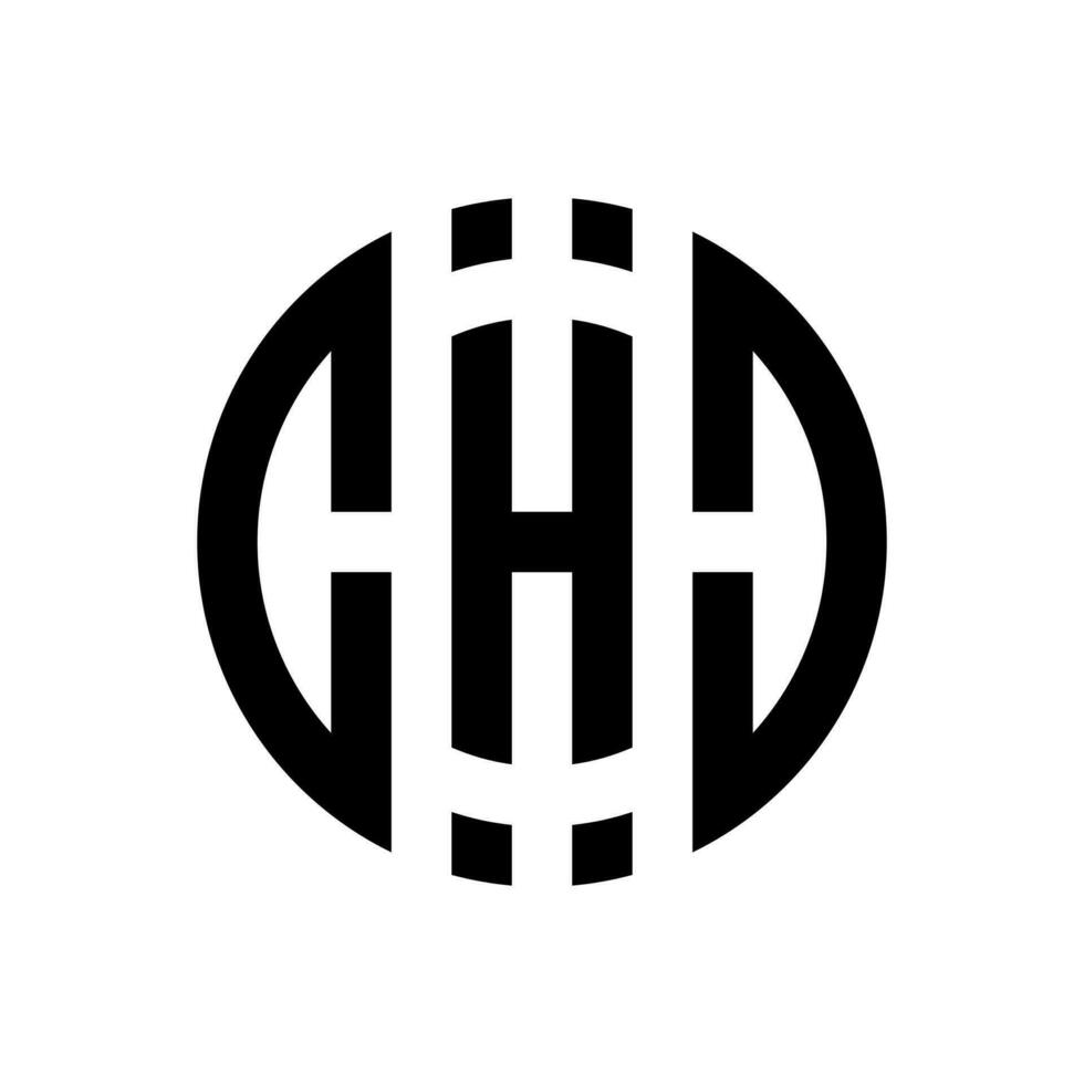 letter h circle shape logo design for company vector