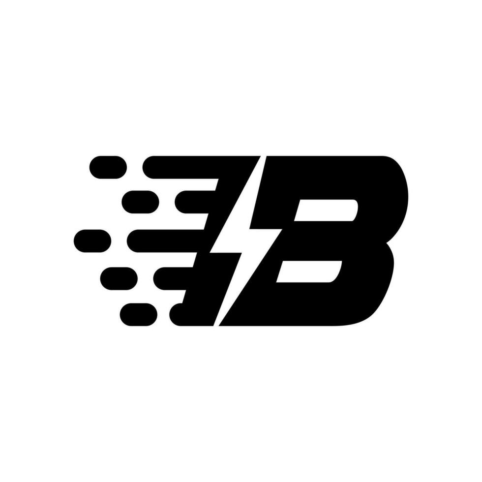 letter b shape logo design for delivery company vector