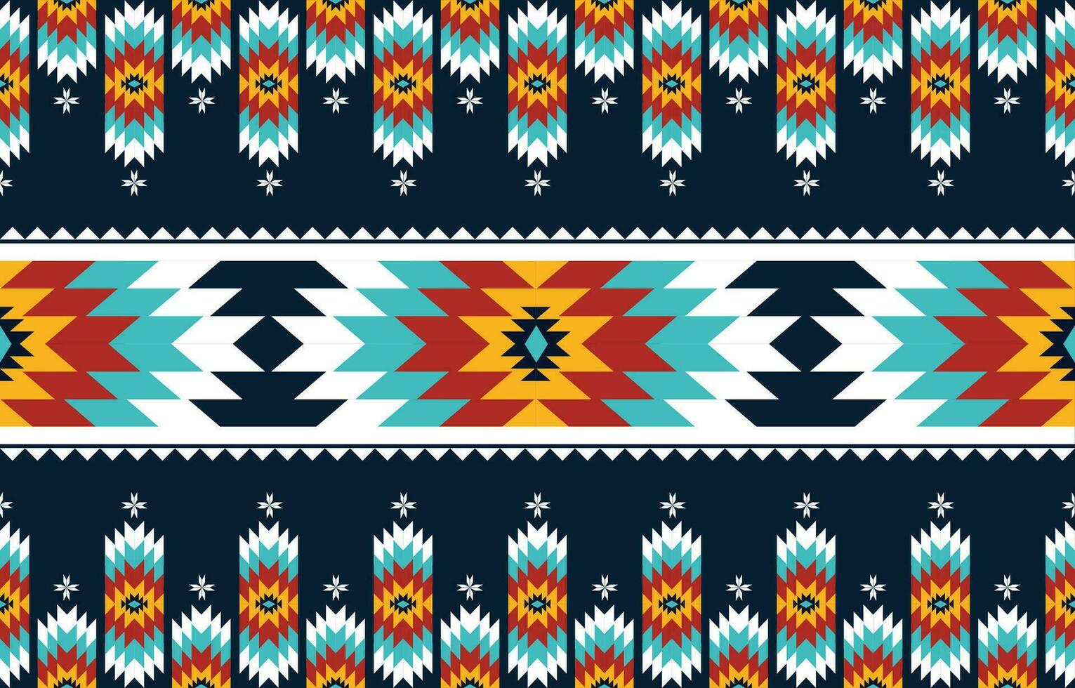 The geometric ethnic pattern of traditional style. Navajo, America Indian patterns. Design for background, wallpaper, clothing, wrapping, Batik, fabric, and prints. Vector illustration.