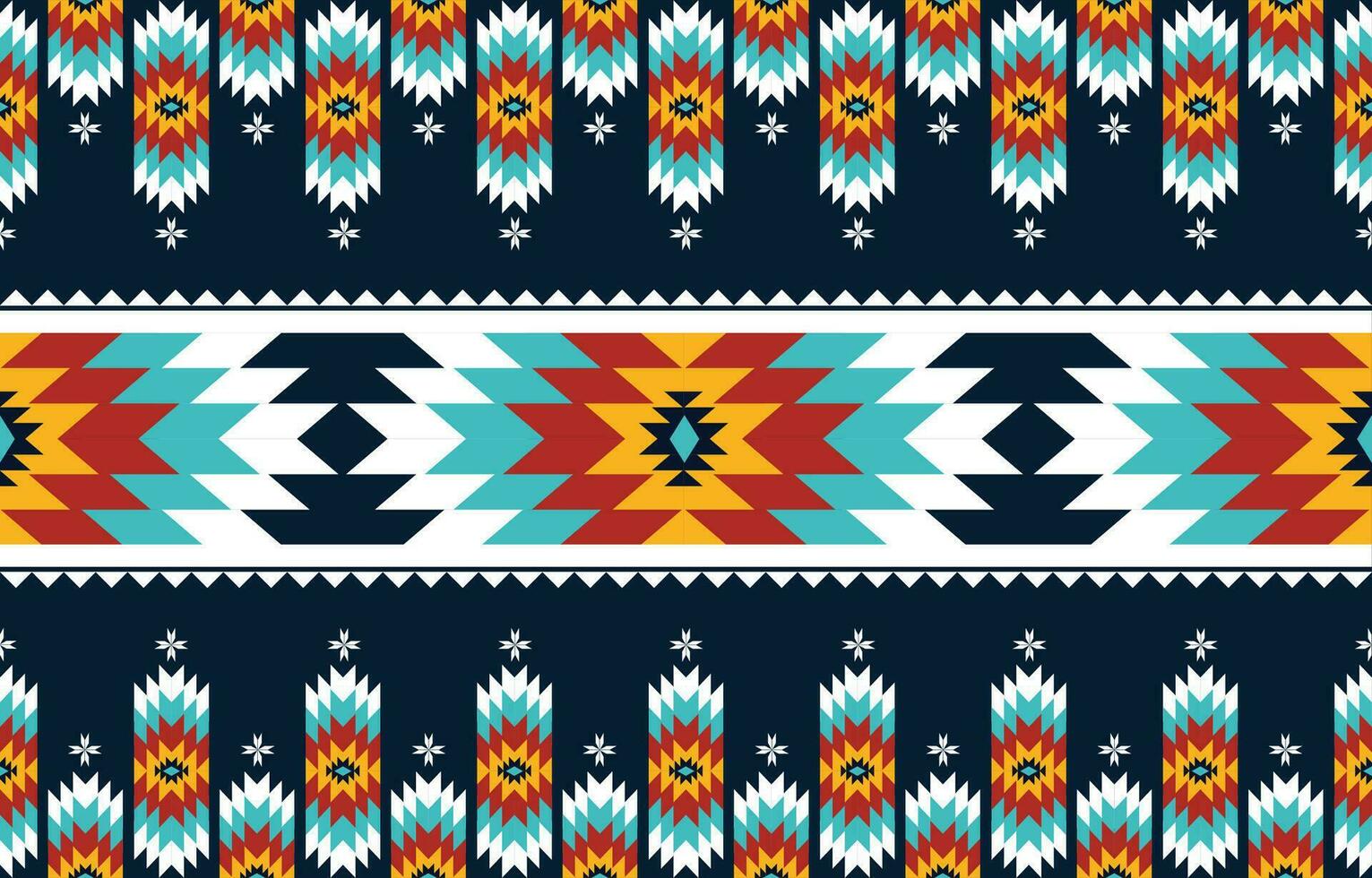 The geometric ethnic pattern of traditional style. Navajo, America Indian patterns. Design for background, wallpaper, clothing, wrapping, Batik, fabric, and prints. Vector illustration.