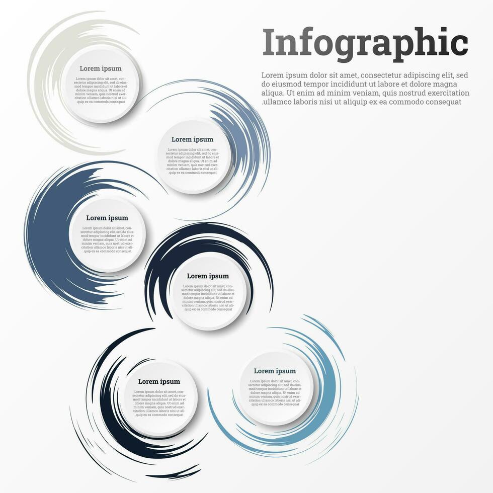 infografía usado para detallado informes de todas 6 6 temas vector