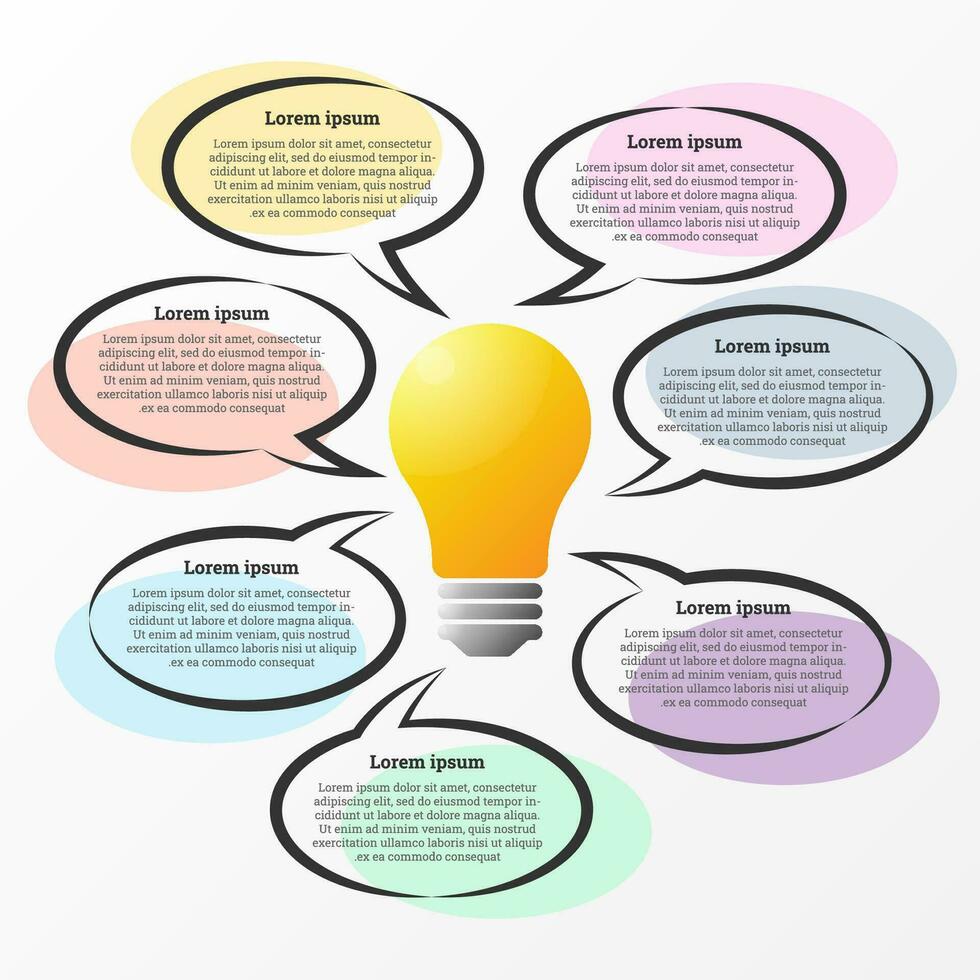 infografía usado a espectáculo detalles en cada tema de creatividad. allí son 7 7 temas en total. vector