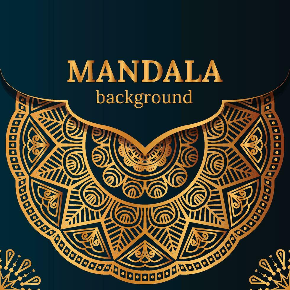 luxury ornamental mandala design background with golden decoration vector
