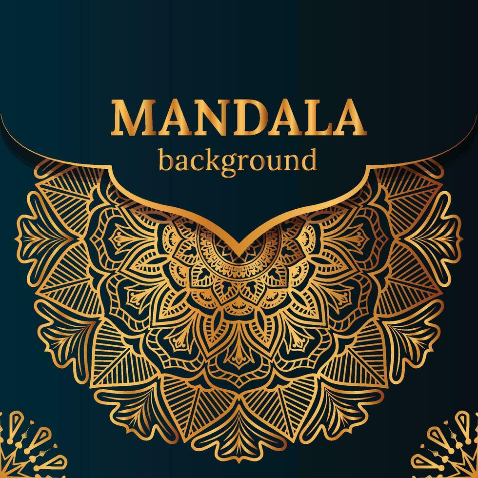 luxury ornamental mandala design background with golden decoration vector